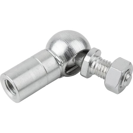 KIPP Angle Joint DIN71802 Left-Hand Thread, M12, Form:Cs With Retaining Clip, Steel Galvanized K0734.161211